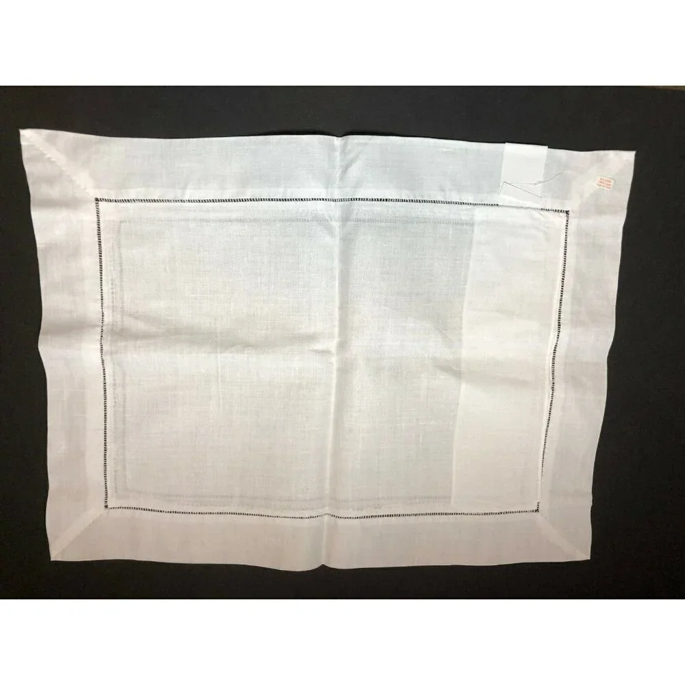 Clever Fingers Linen White Cutwork Bread Roll Muffin Covers lot of 2 NEW GIFT